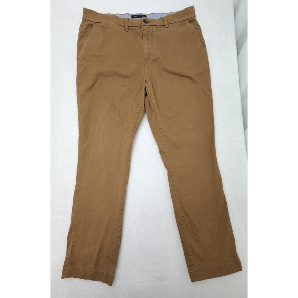 Tommy Hilfiger Pants Mens 34x30 Tan Custom Fit Chino Cotton Stretch Preppy